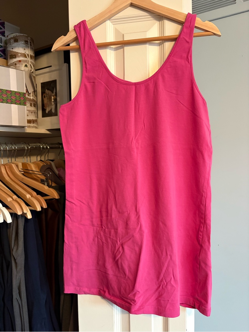 Hot Pink Long Shot Tank Top by Vero Moda (Silver Icing)